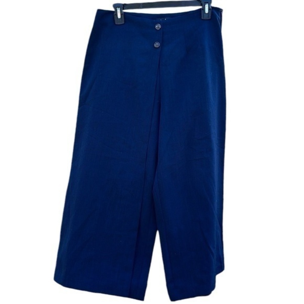 Lulus wide leg cropped pants navy blue women’s size large